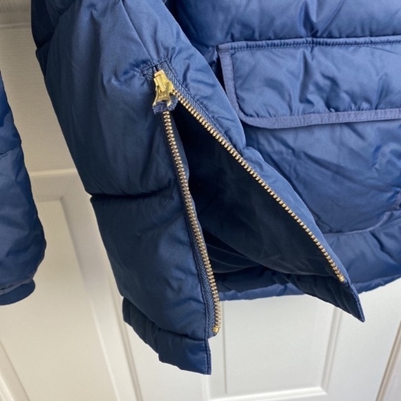 J Crew Factory Vail Puffer Coat with Hood Navy Blue Size LP - Picture 10 of 14